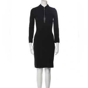 The Row Shirt Collared Zippered Dress  in Black